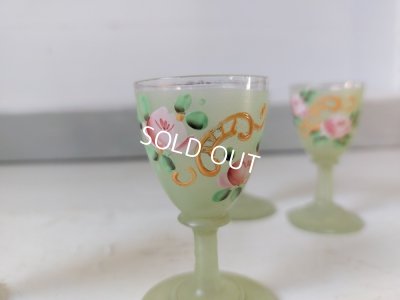 画像17: アンティークつばめとローズ柄リキュールボトルセット