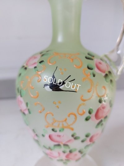 画像7: アンティークつばめとローズ柄リキュールボトルセット