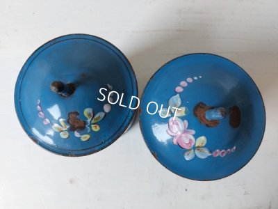 画像3: アンティーク手描きローズ柄キャニスター