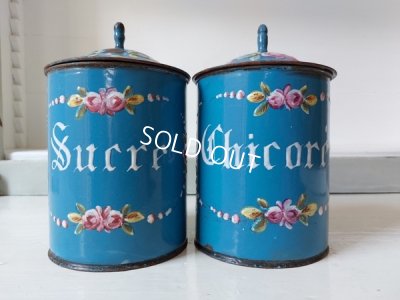 画像9: アンティーク手描きローズ柄キャニスター