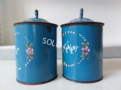 画像12: アンティーク手描きローズ柄キャニスター