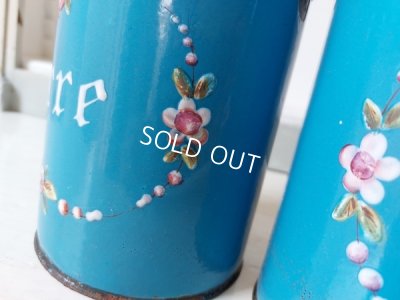 画像13: アンティーク手描きローズ柄キャニスター