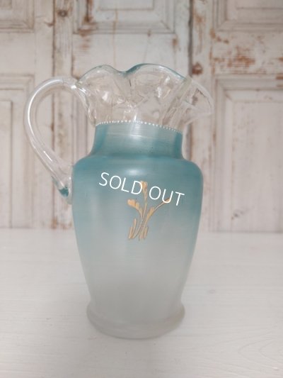 画像5: アンティークガラスつばめ柄ピッチャー