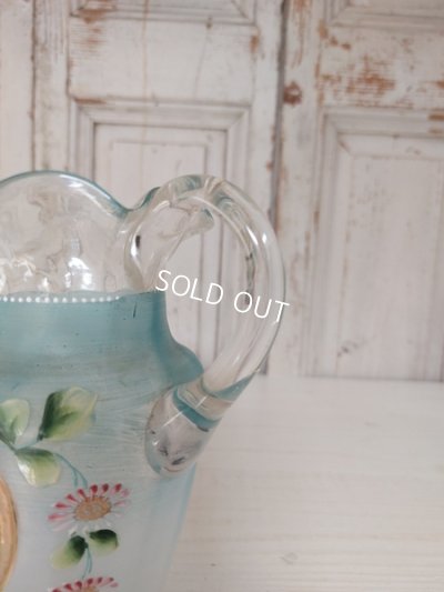 画像10: アンティークガラスつばめ柄ピッチャー