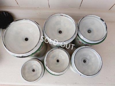 画像10: アンティークホーローローズ柄キャニスター6P