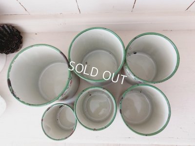 画像11: アンティークホーローローズ柄キャニスター6P