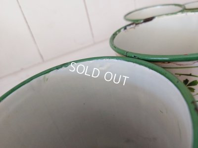 画像14: アンティークホーローローズ柄キャニスター6P