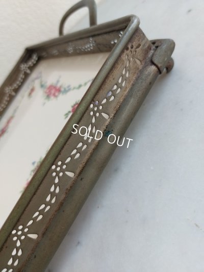 画像9: アンティーク陶器ローズガーランド柄トレイ