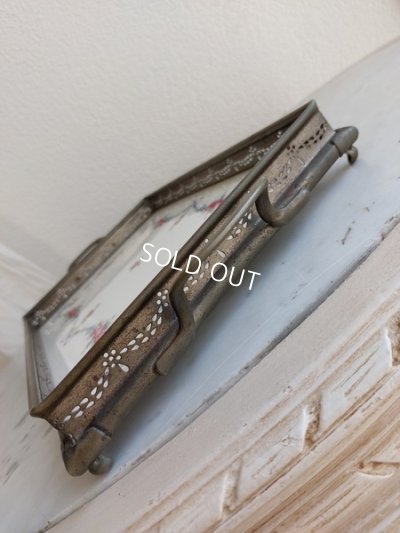 画像13: アンティーク陶器ローズガーランド柄トレイ