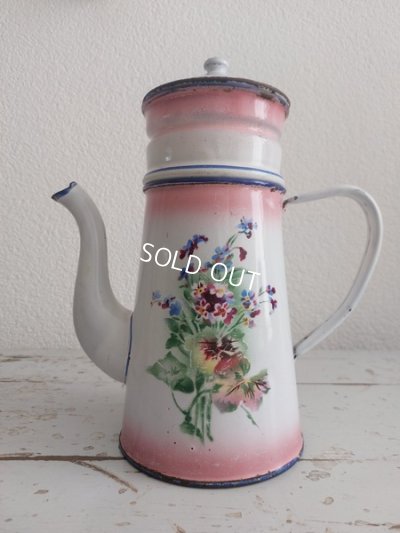 画像2: Japyピンクぼかし勿忘草柄コーヒーポット