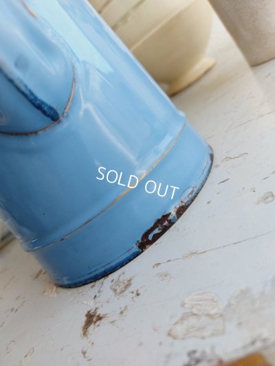 画像13: アンティークホーロー手描きローズとパンジー柄ポット