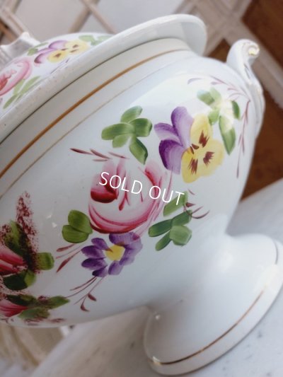画像2: アンティークマリエローズとパンジー柄陶器スーピエール