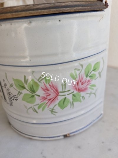 画像3: アンティークホーローローズ柄セル缶