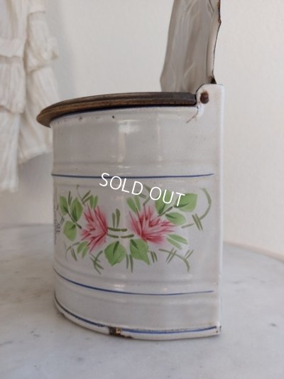 画像5: アンティークホーローローズ柄セル缶