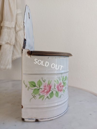 画像6: アンティークホーローローズ柄セル缶