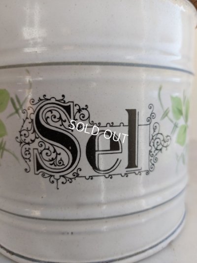 画像2: アンティークホーローローズ柄セル缶