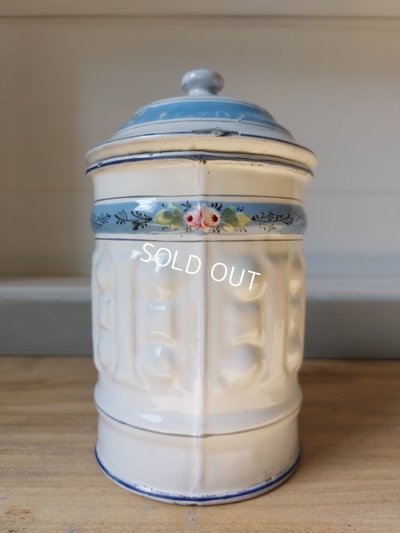 画像8: アンティークローズ柄ホーローキャニスター