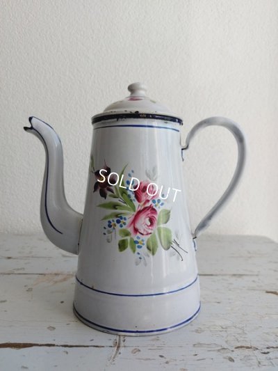 画像7: アンティーク手描き花柄コーヒーポット