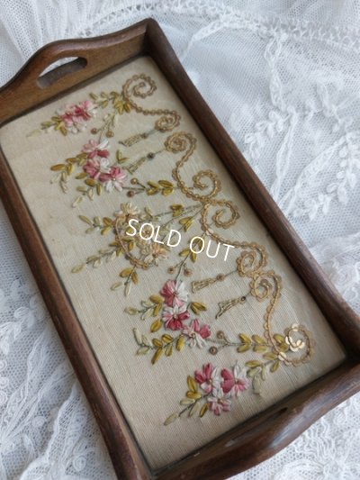 画像4: アンティークリボン刺繍トレイ