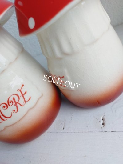 画像20: 陶器製きのこキャニスター4P