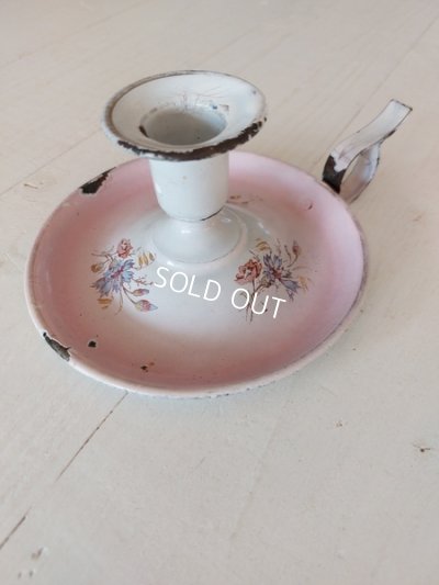 画像14: アンティークホーローピンク花柄コーヒーポット