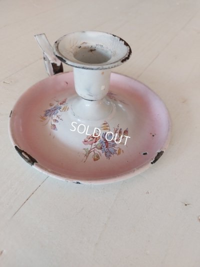 画像15: アンティークホーローピンク花柄コーヒーポット