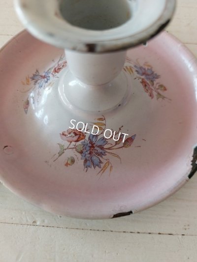 画像19: アンティークホーローピンク花柄コーヒーポット