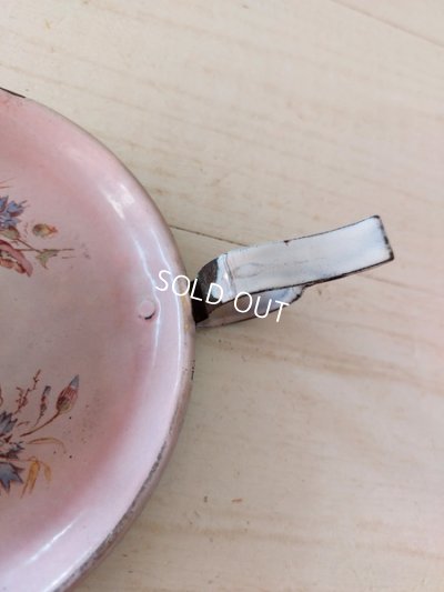 画像21: アンティークホーローピンク花柄コーヒーポット