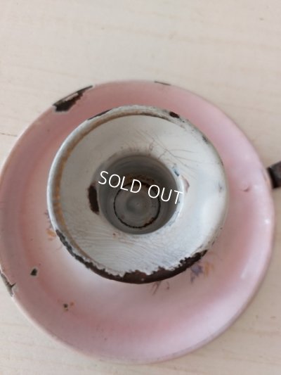 画像24: アンティークホーローピンク花柄コーヒーポット