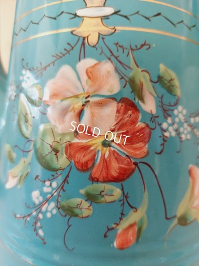 画像6: アンティークホーロー手描き朝顔柄ポット