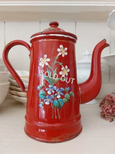 画像10: エトワール社赤すみれ柄ポット　