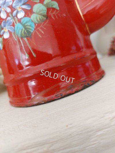 画像15: エトワール社赤すみれ柄ポット　