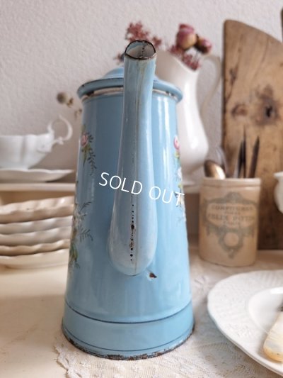 画像6: アンティークホーロー手描きコーヒーポット