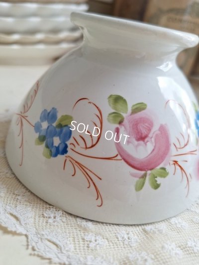 画像3: アンティーク手描き花柄カフェオレボウル