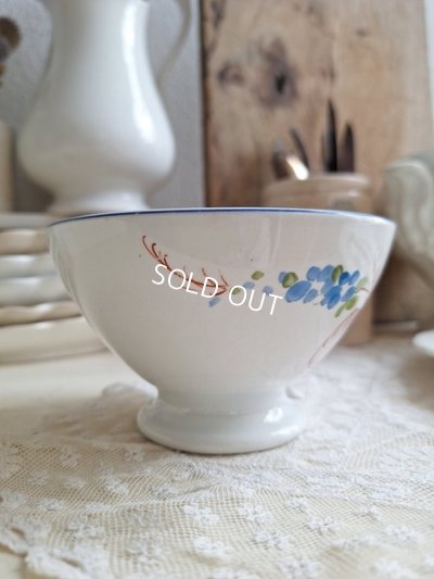 画像8: アンティーク手描き花柄カフェオレボウル