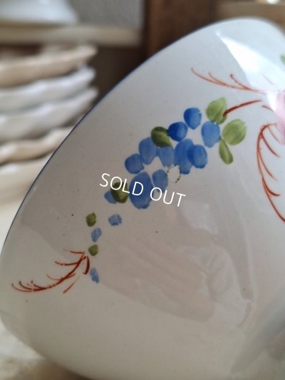 画像11: アンティーク手描き花柄カフェオレボウル