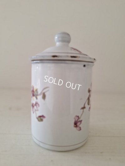 画像10: BF社すみれ柄ホーローキャニスター