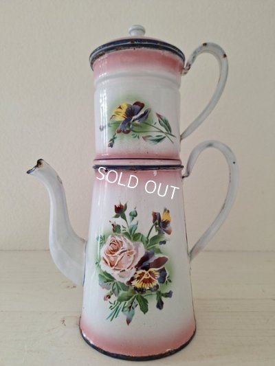 画像6: Japyピンクぼかしローズ柄コーヒーポット