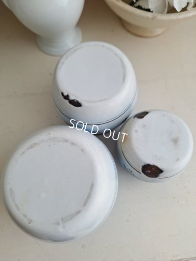 画像12: アンティークブルーキャニスター3個セット