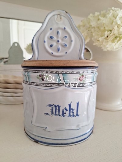 画像13: アンティークホーロー手描きフラワー缶