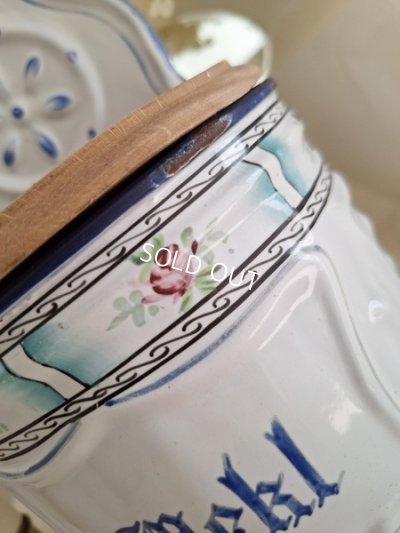 画像2: アンティークホーロー手描きフラワー缶