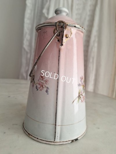 画像7: ホーローピンク花柄ミルクキャリー