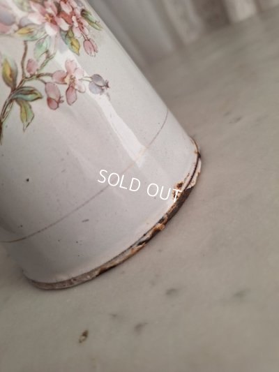 画像15: ホーローピンク花柄ミルクキャリー