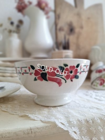 画像10: アンティーク花柄カフェオレボウル