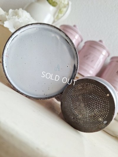 画像9: ホーローピンク花柄コーヒーポット