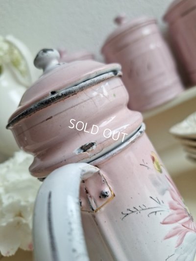 画像13: ホーローピンク花柄コーヒーポット