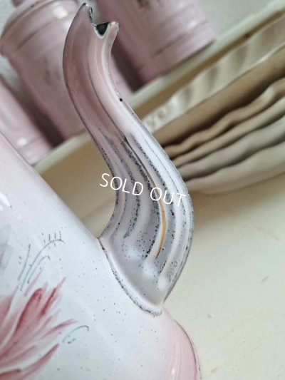 画像14: ホーローピンク花柄コーヒーポット