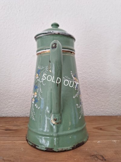 画像5: アンティークエナメル手描きコーヒーポット