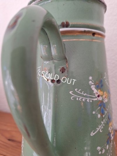 画像8: アンティークエナメル手描きコーヒーポット