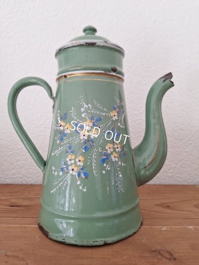 画像3: アンティークエナメル手描きコーヒーポット